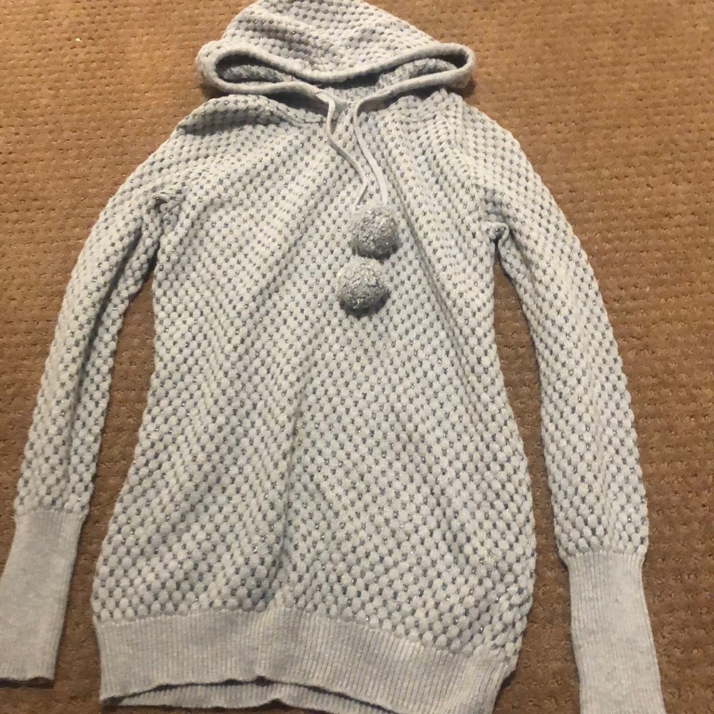 Gray Sparkled Sweater w/ Hoodie